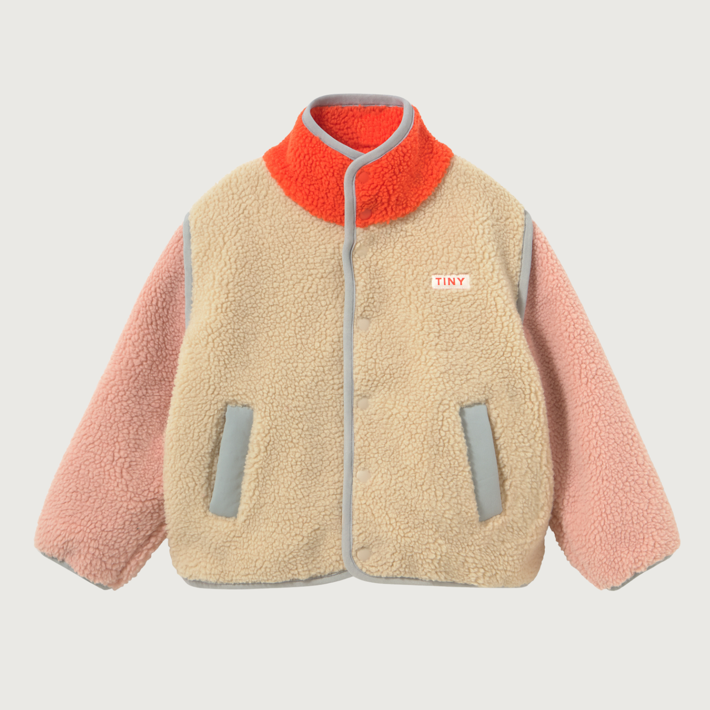 Tinycottons Color block sherpa jacket base vanilla