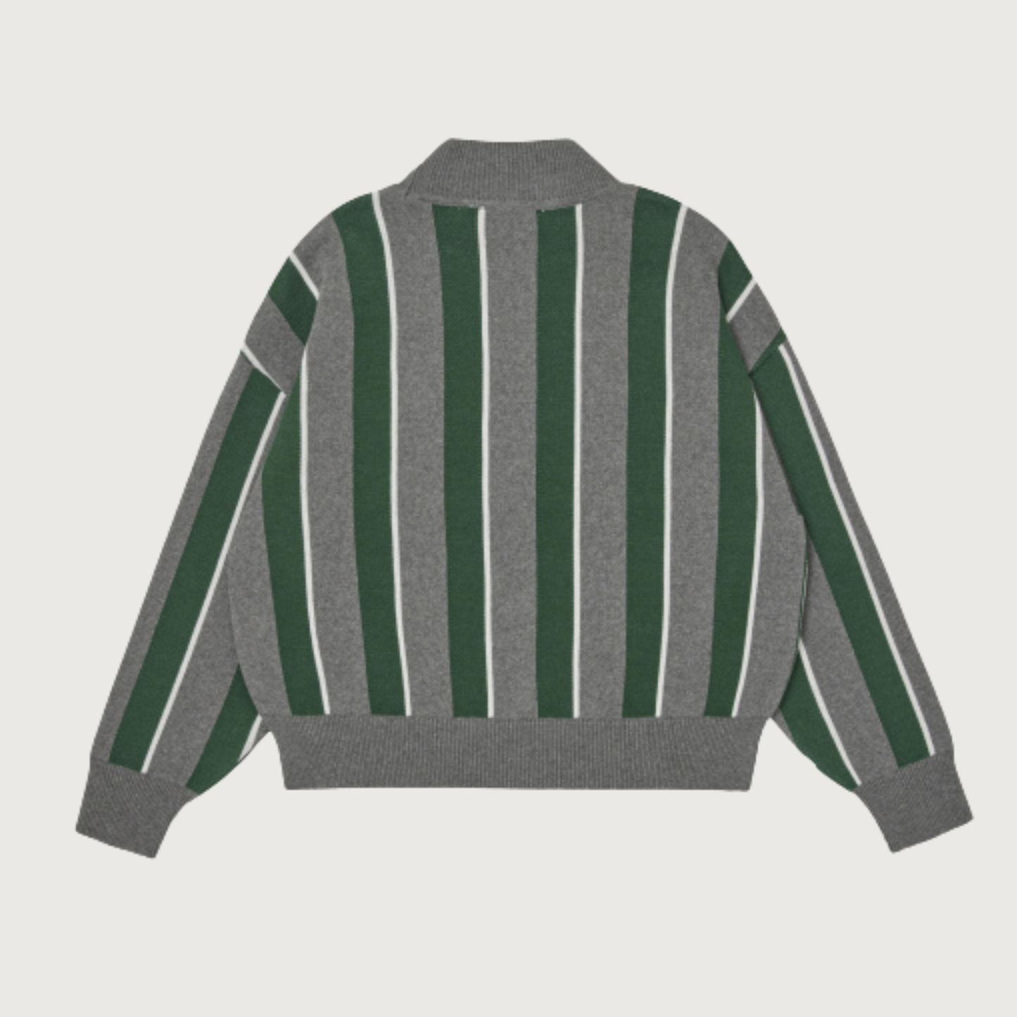 Main Story Sporty knit grey melange stripe knit