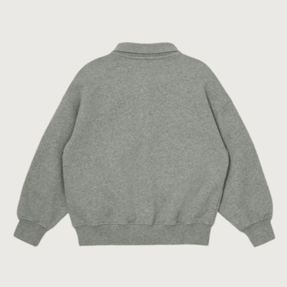 Main Story Polo sweatshirt grey melange fleece
