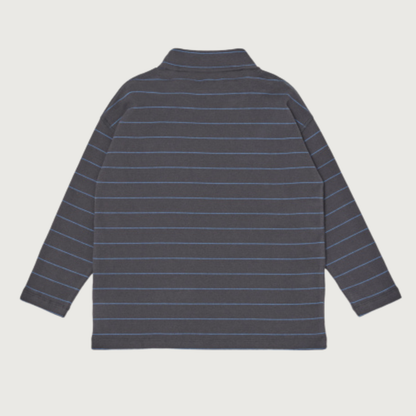 Main Story Roll neck rib top phantom stripe rib jersey