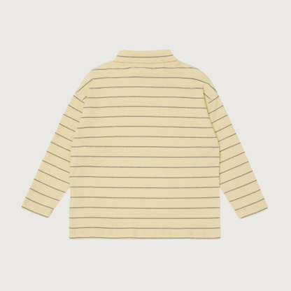 Main Story Roll neck rib top banana stripe rib jersey