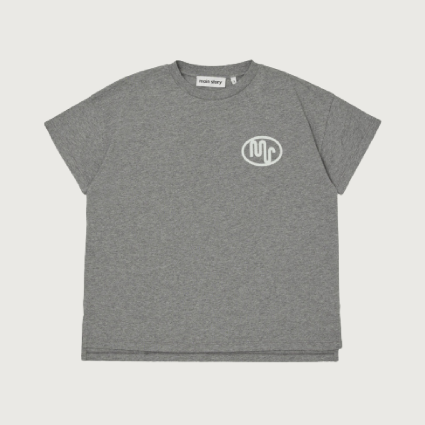Main Story Oversized tee grey melange jersey
