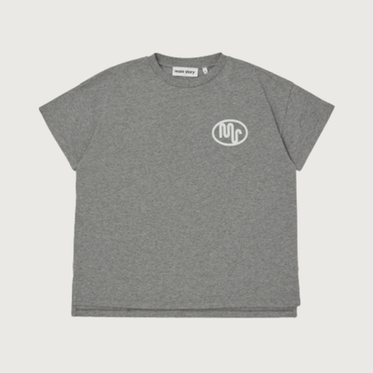 Main Story Oversized tee grey melange jersey