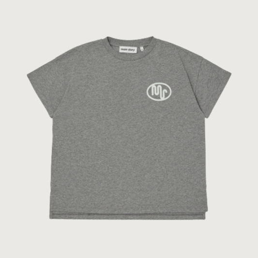 Main Story Oversized tee grey melange jersey