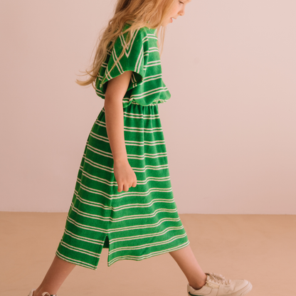 We Are Kids robe APRIL summer green stripes