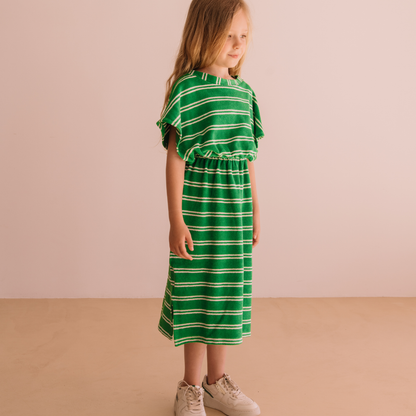 We Are Kids robe APRIL summer green stripes
