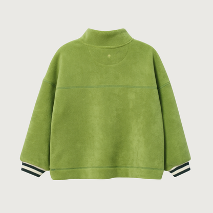 Goldie+Ace Quarter zip green polar fleece