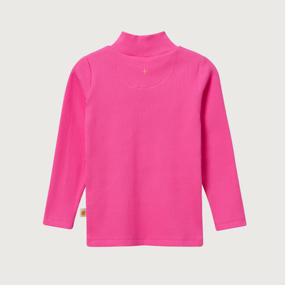Goldie+Ace High Neck pink rib skivvy