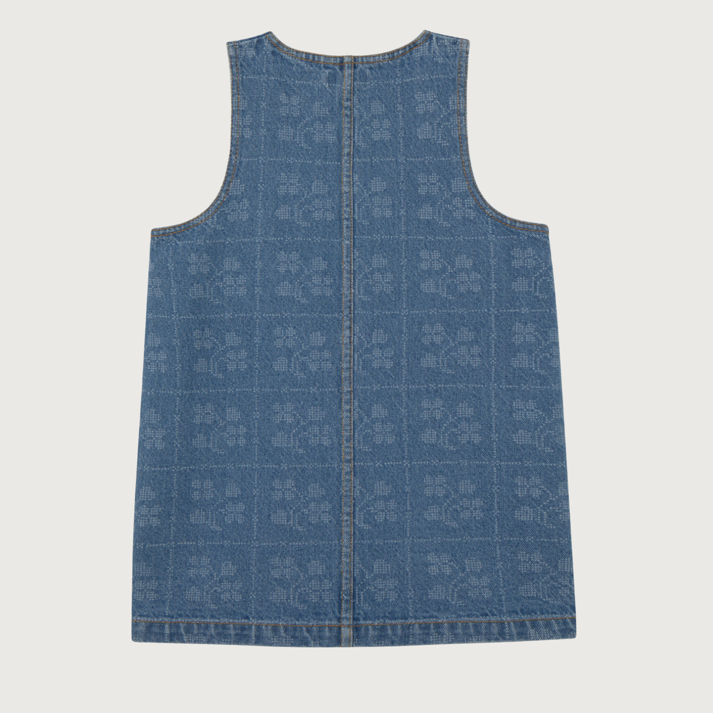 Tinycottons Dots flowers denim dress medium wash
