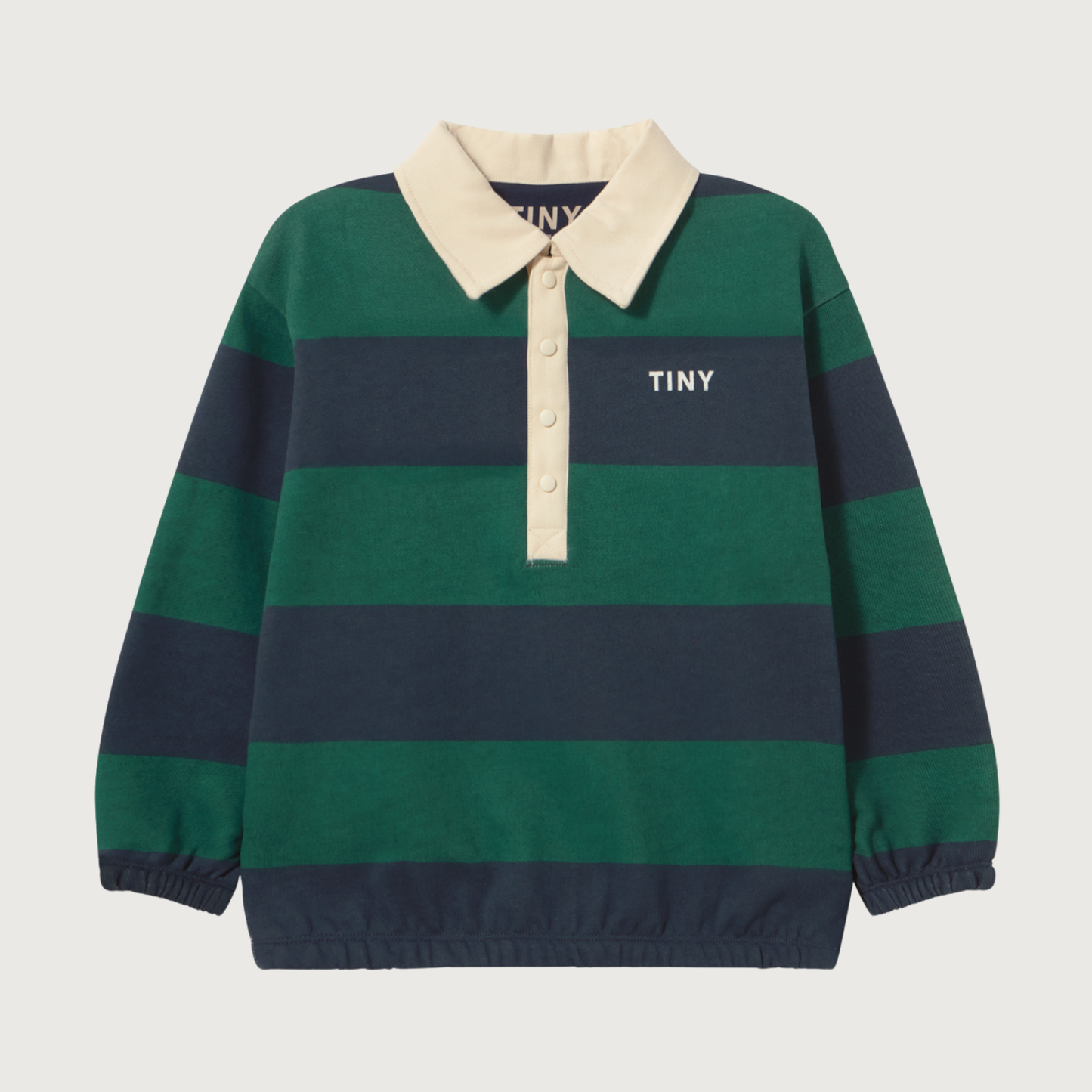 Tinycottons Navy stripes polo sweatshirt dark green