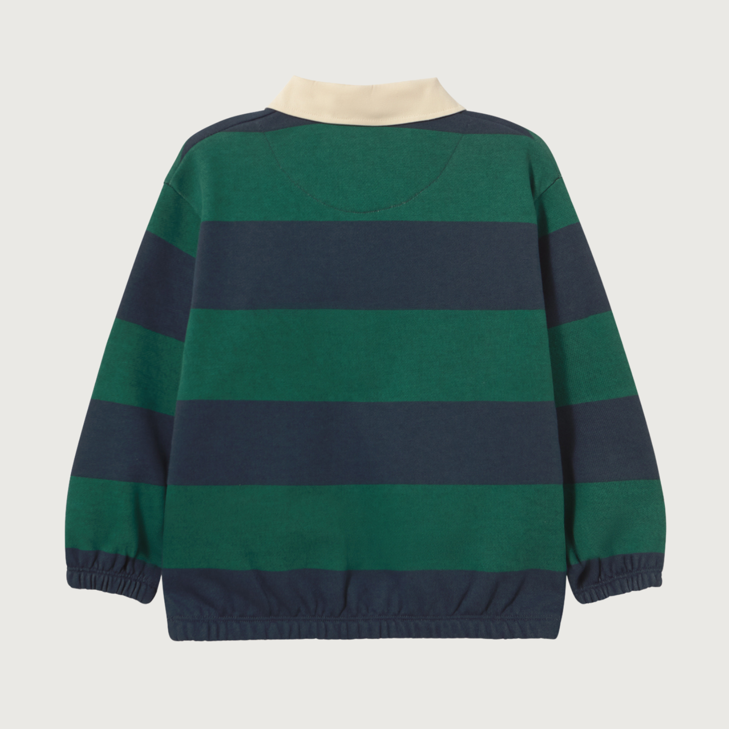 Tinycottons Navy stripes polo sweatshirt dark green