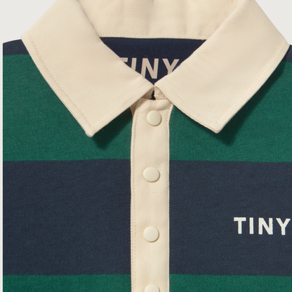 Tinycottons Navy stripes polo sweatshirt dark green