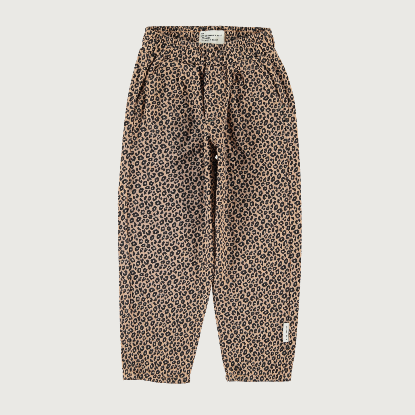 Piupiuchick Unisex trousers brown with animal print