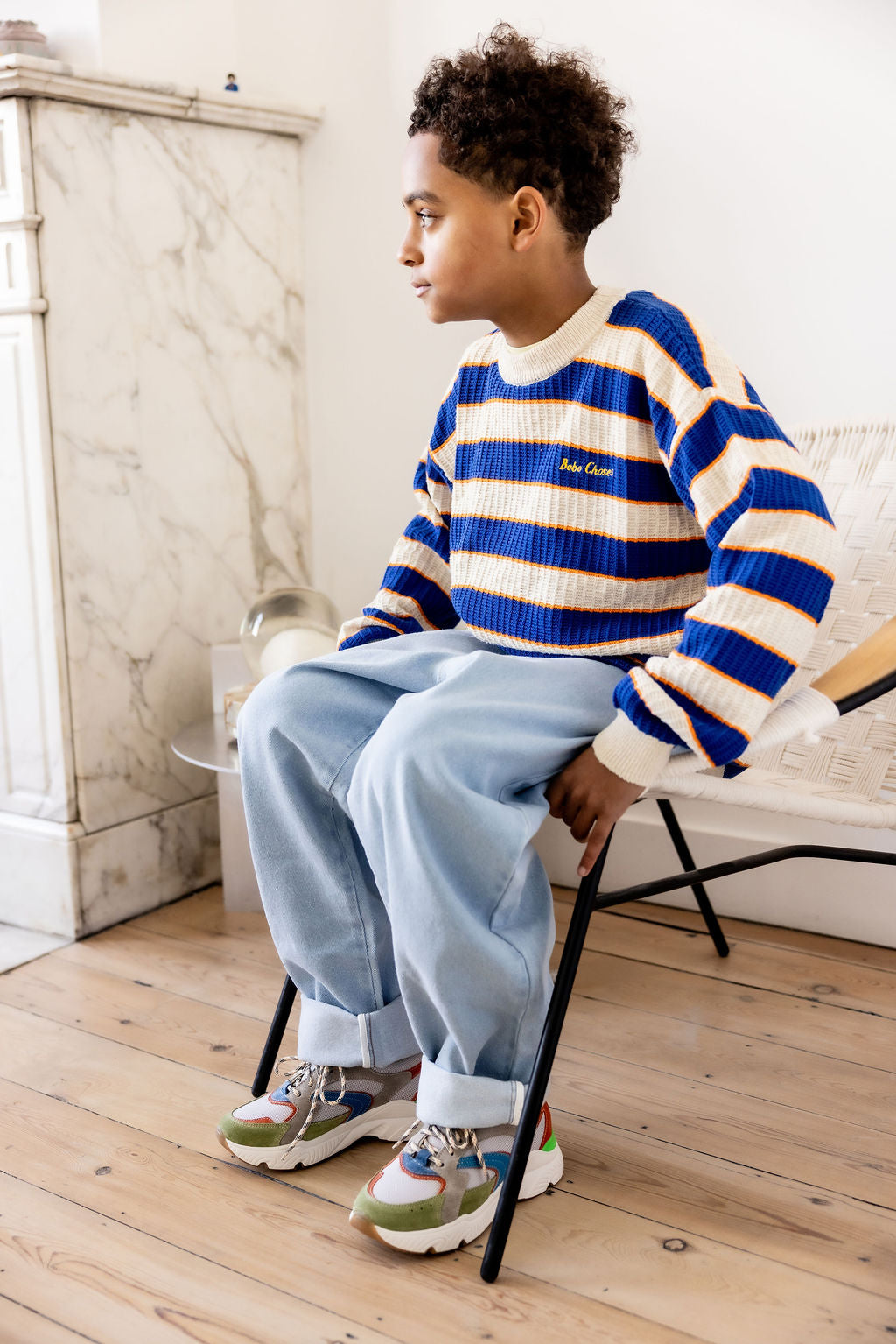 Bobo Choses STRIPED jumper blue