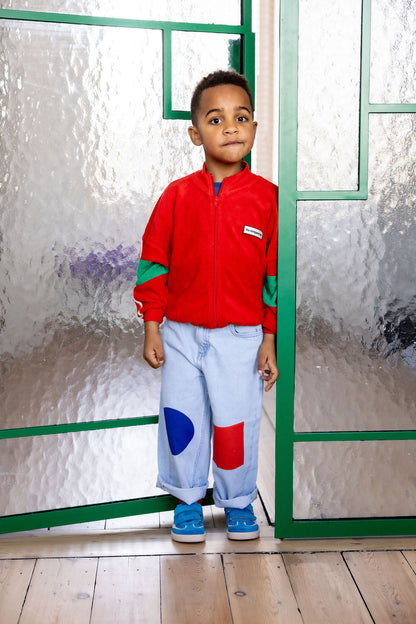 The Campamento RED Color Block zipped sweatshirt