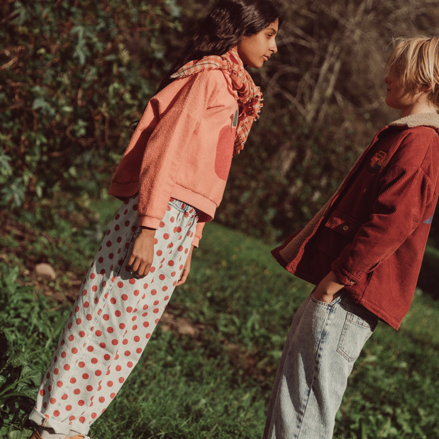 Piupiuchick Sweatshirt with collar pink with APPLE print