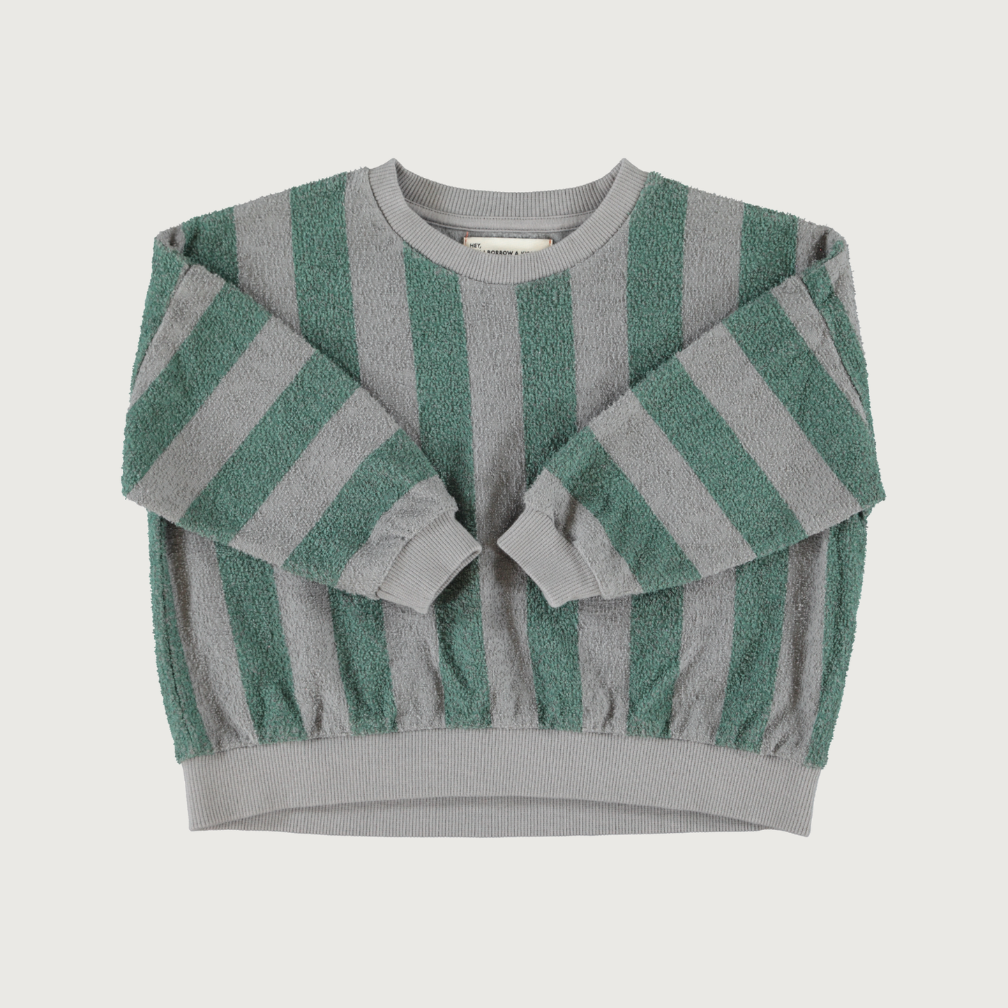 Piupiuchick Sweatshirt grey & green stripes