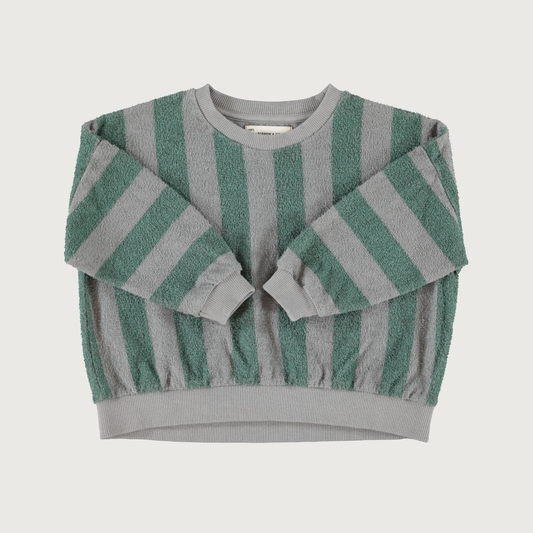 Piupiuchick Sweatshirt grey & green stripes