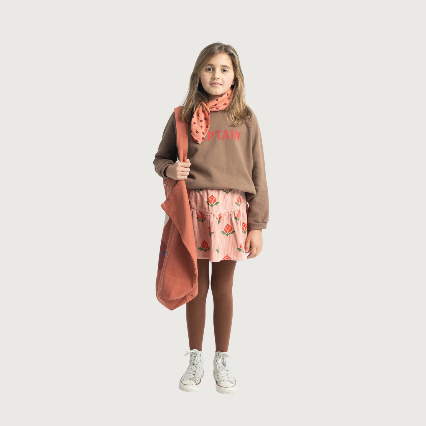 Piupiuchick Short skirt pink with big flowers