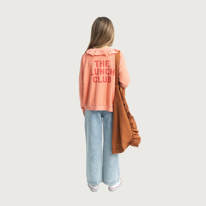 Piupiuchick Sweatshirt with collar pink with APPLE print