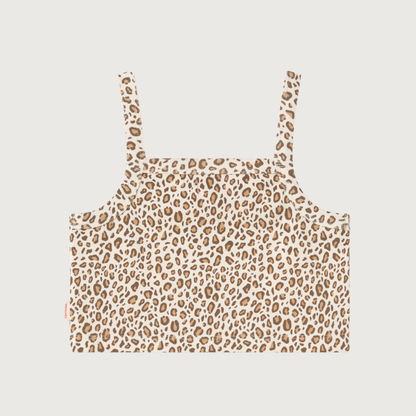 Tinycottons ANIMAL print rib top light cream