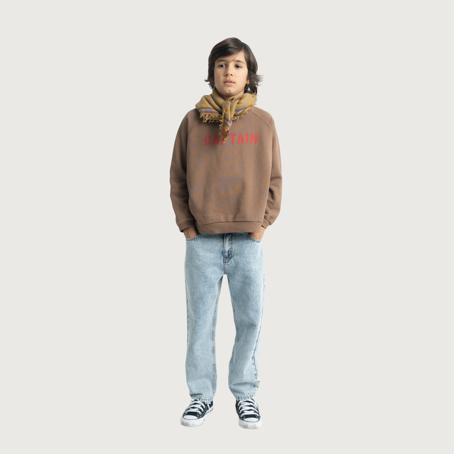 Piupiuchick Sweatshirt brown with CAPTAIN print