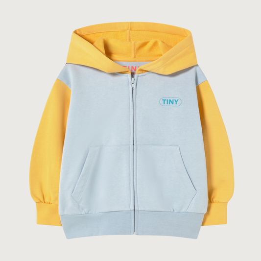 Tinycottons COLOR BLOCK hoodie washed blue