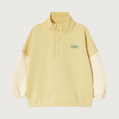 Tinycottons COLOR BLOCK mockneck sweatshirt dusty yellow / 4Y