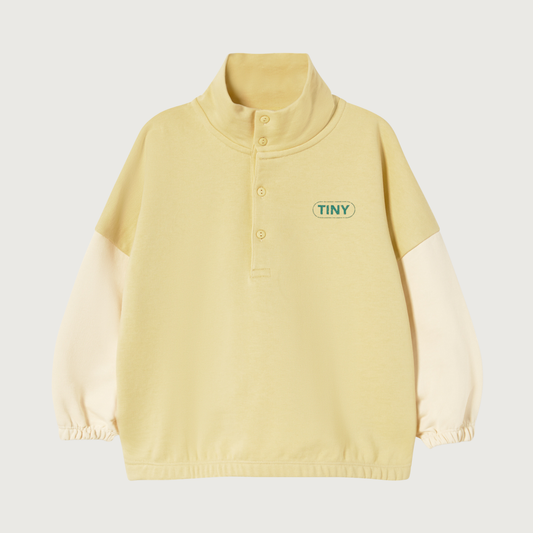 Tinycottons COLOR BLOCK mockneck sweatshirt dusty yellow