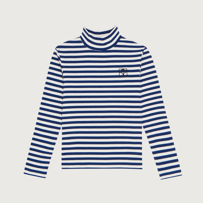 The Campamento Blue stripes turtle neck T-shirt