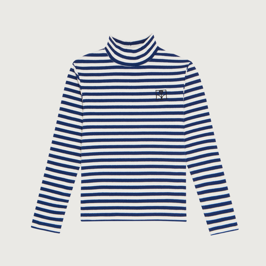 The Campamento Blue stripes turtle neck T-shirt