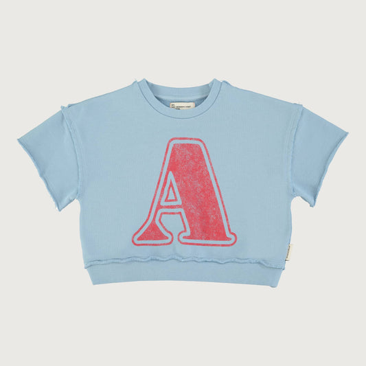Piupiuchick Short sleeve sweatshirt blue with A print