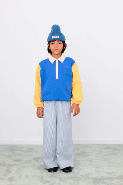 Tinycottons COLOR BLOCK polo sleeve tee dark blue