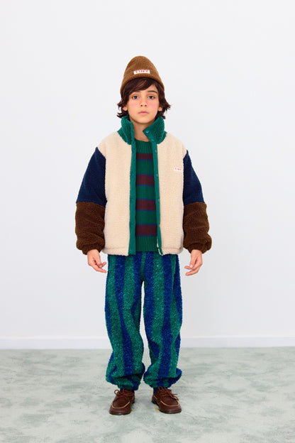 Tinycottons COLOR BLOCK polar sherpa jacket dark green