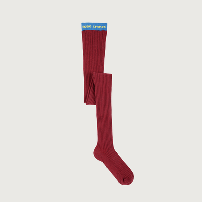 Bobo Choses ribbed tights red