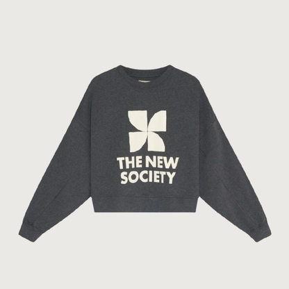 The New Society TNS Logo sweatshirt dark grey melange