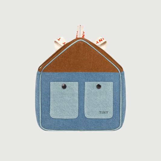 Tinycottons House Toddler backpack base denim blue