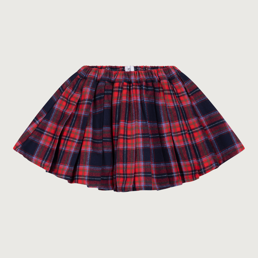 Repose AMS Plissé skirt firecracker horizon check