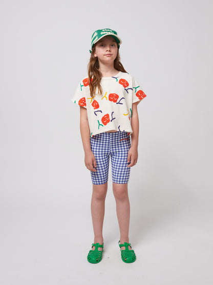 Bobo Choses SMILING ALLOVER cropped T-shirt offwhite