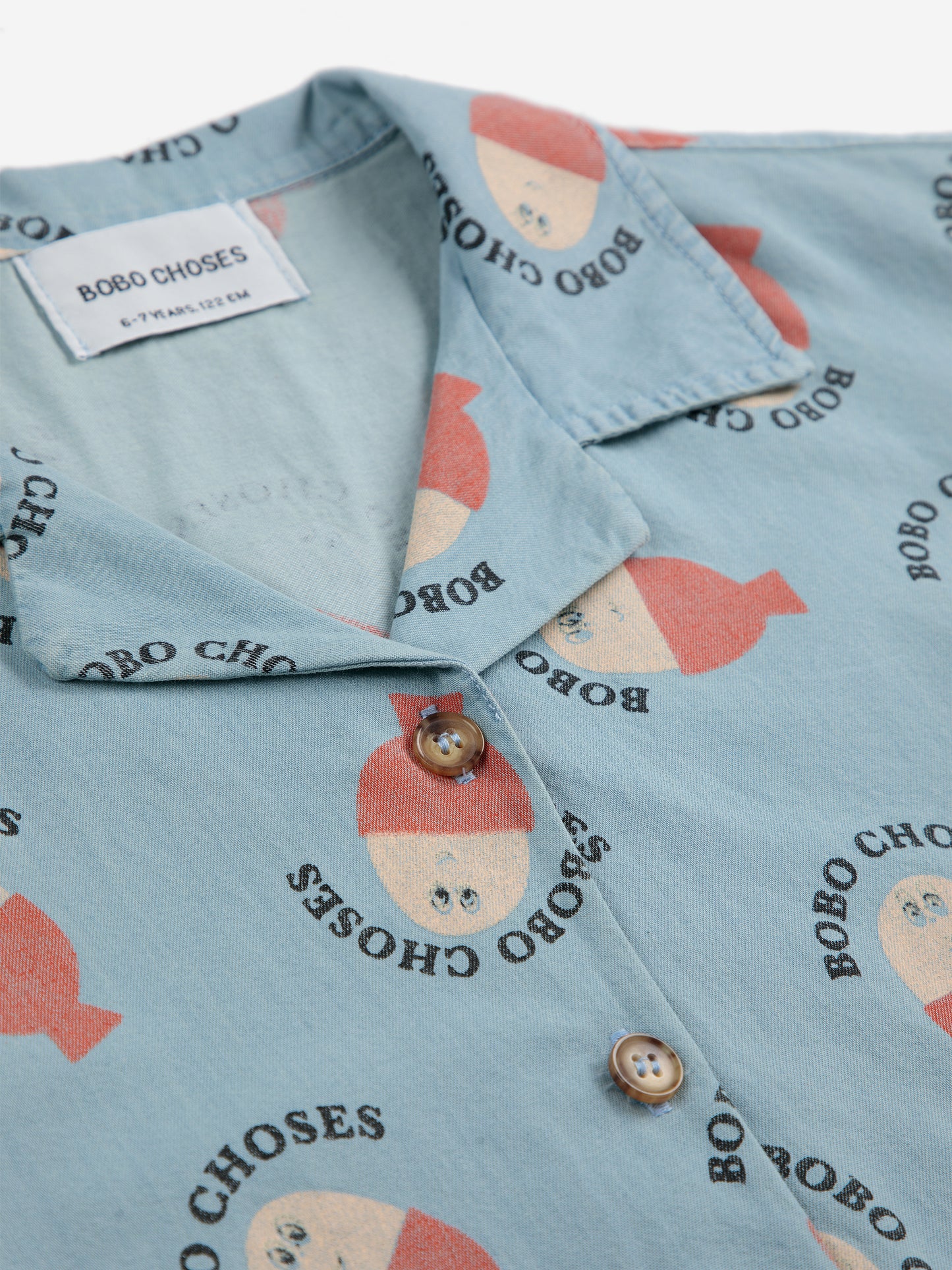 Bobo Choses MORNING EGG allover light denim shirt / 2-3Y