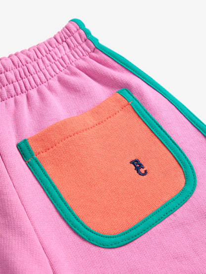 Bobo Choses PINK COLOR BLOCK shorts