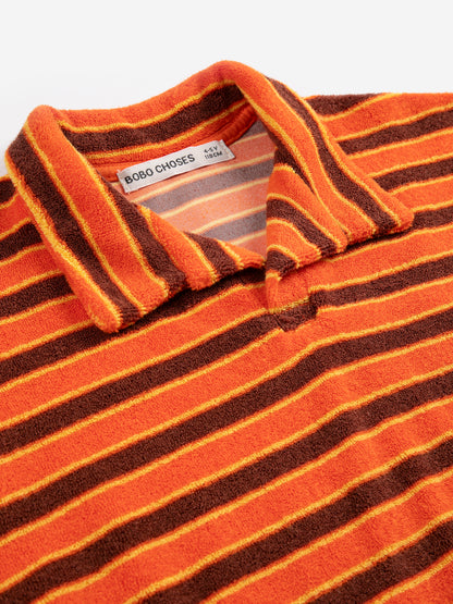 Bobo Choses Striped brick terry cloth polo