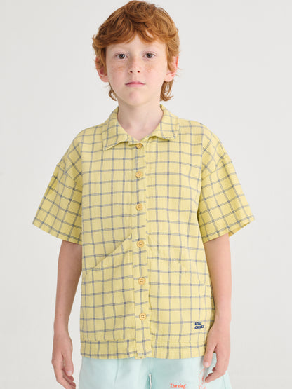Bobo Choses SPICY WINDOW pane woven shirt yellow