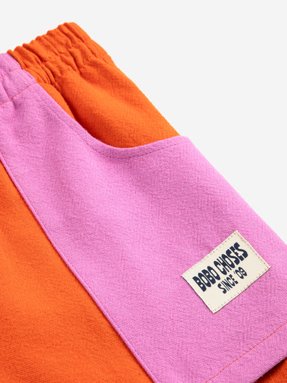 Bobo Choses COLOR BLOCK woven shorts orange