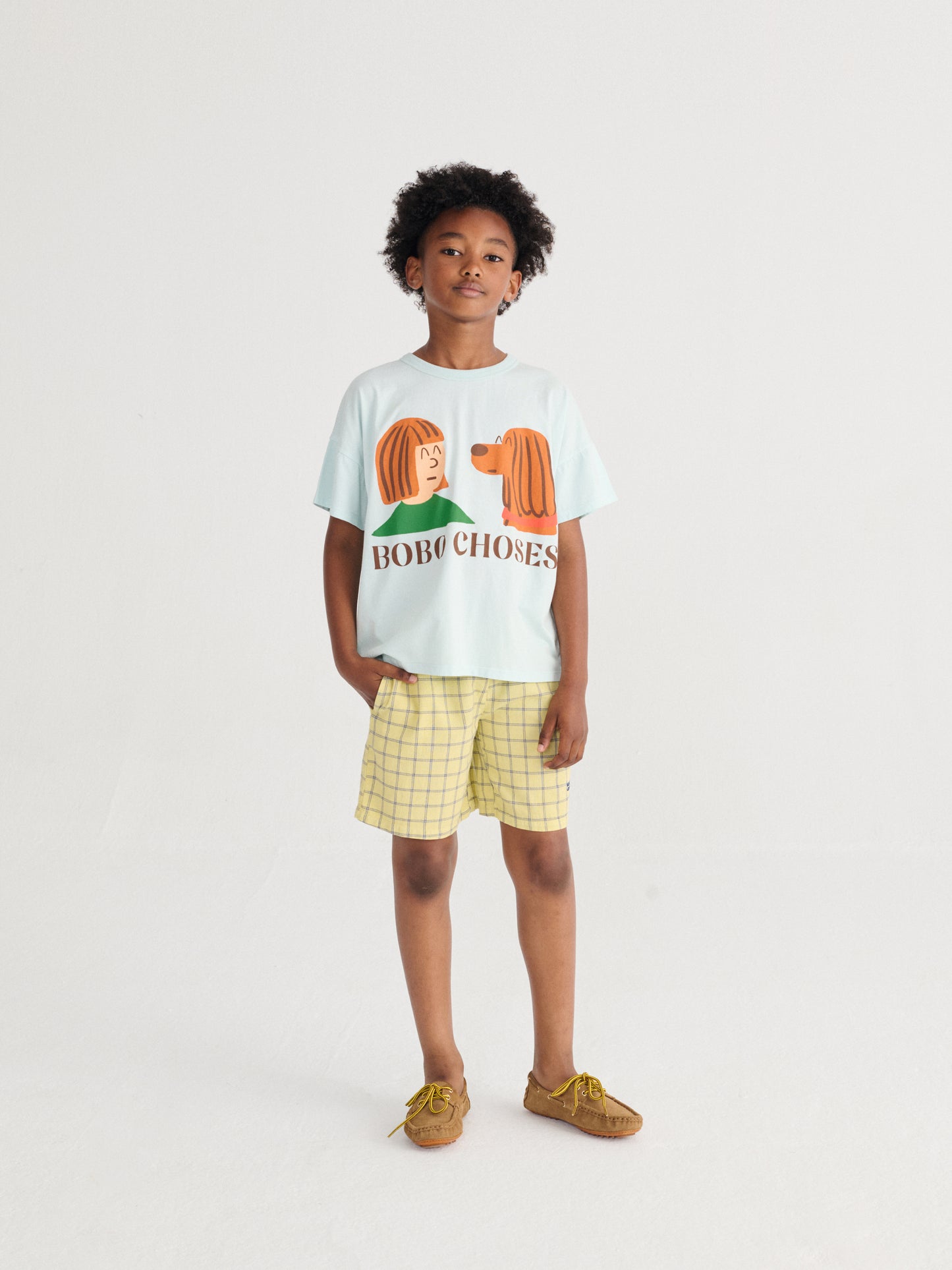 Bobo Choses Spicy Window Pane woven bermuda yellow