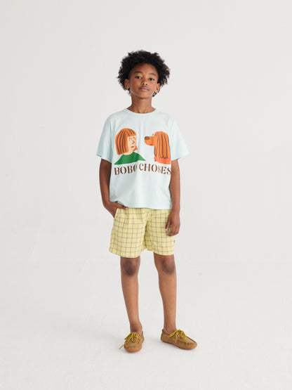 Bobo Choses Spicy Window Pane woven bermuda yellow