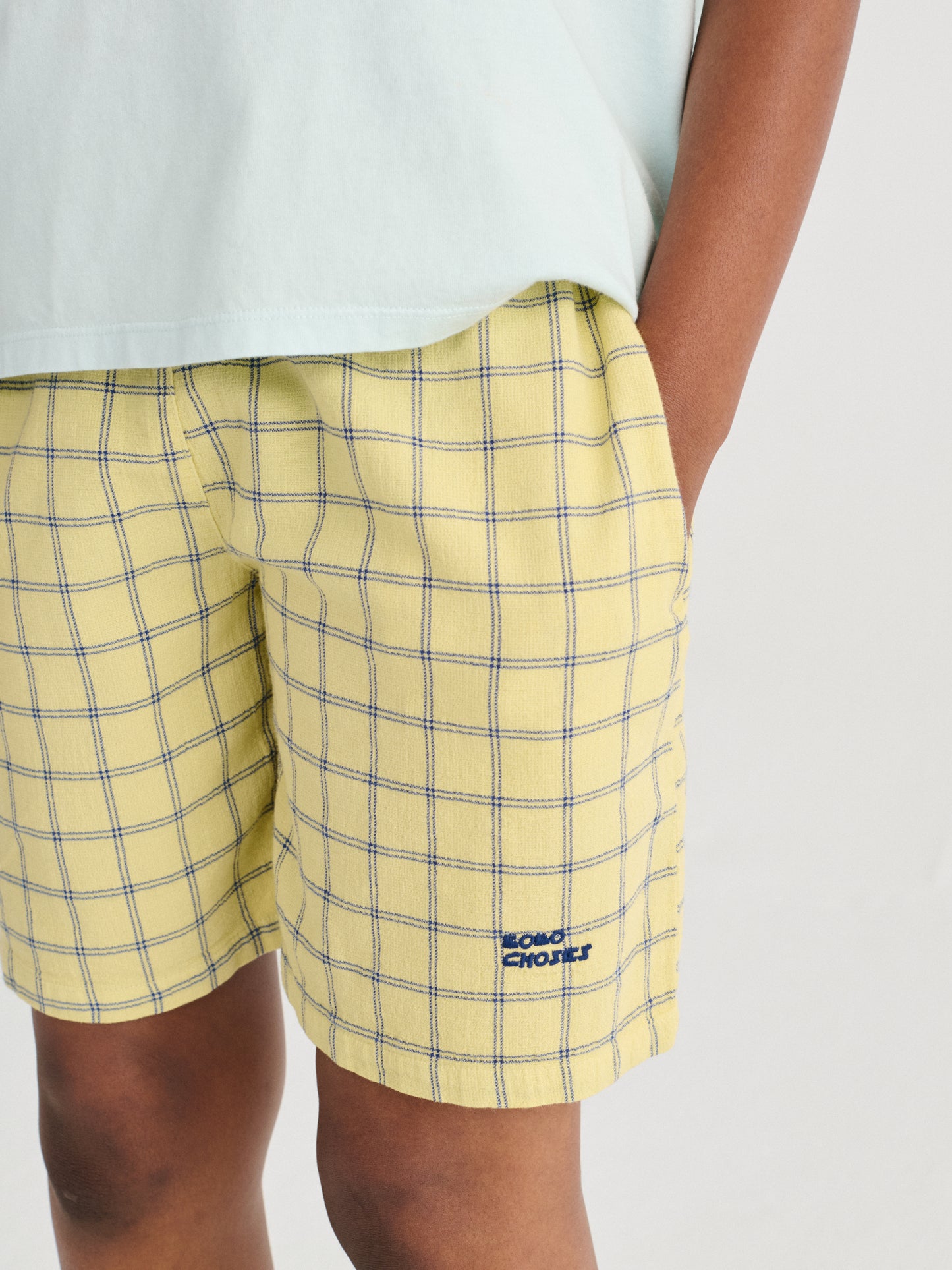 Bobo Choses Spicy Window Pane woven bermuda yellow