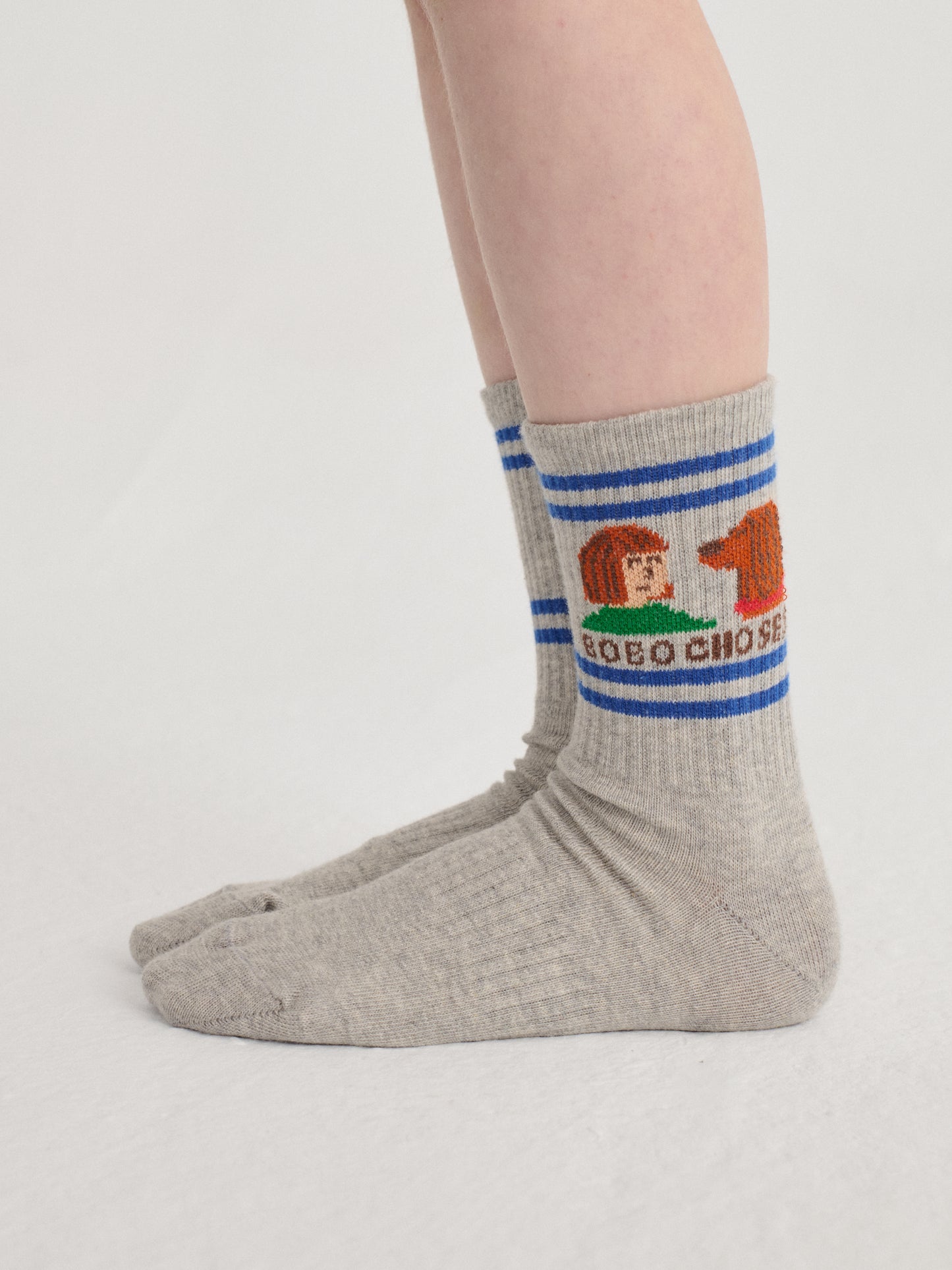 Bobo Choses FRIENDS IN A PICKLE short socks heather grey