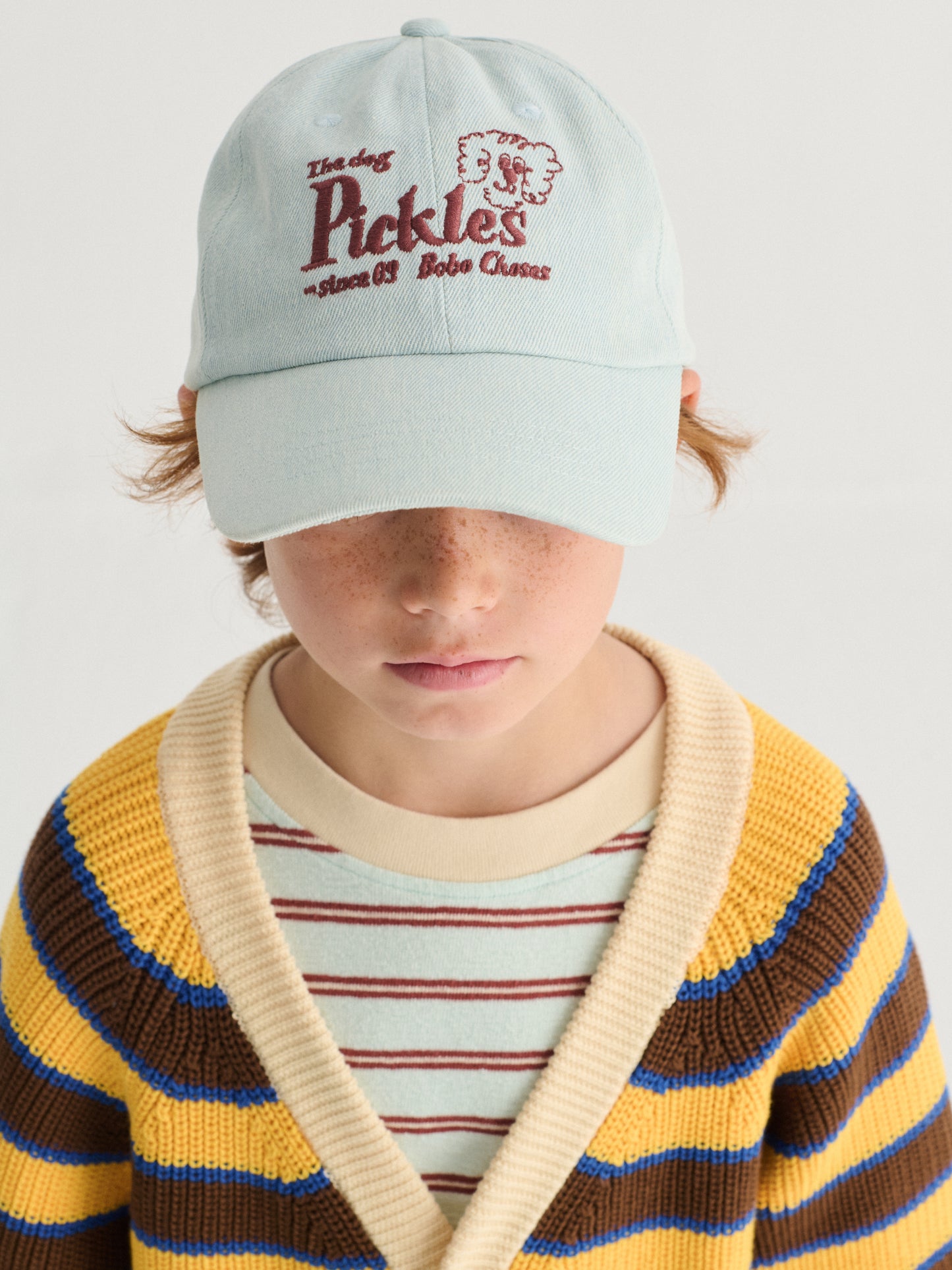 Bobo Choses PICKLES THE DOG denim cap light blue