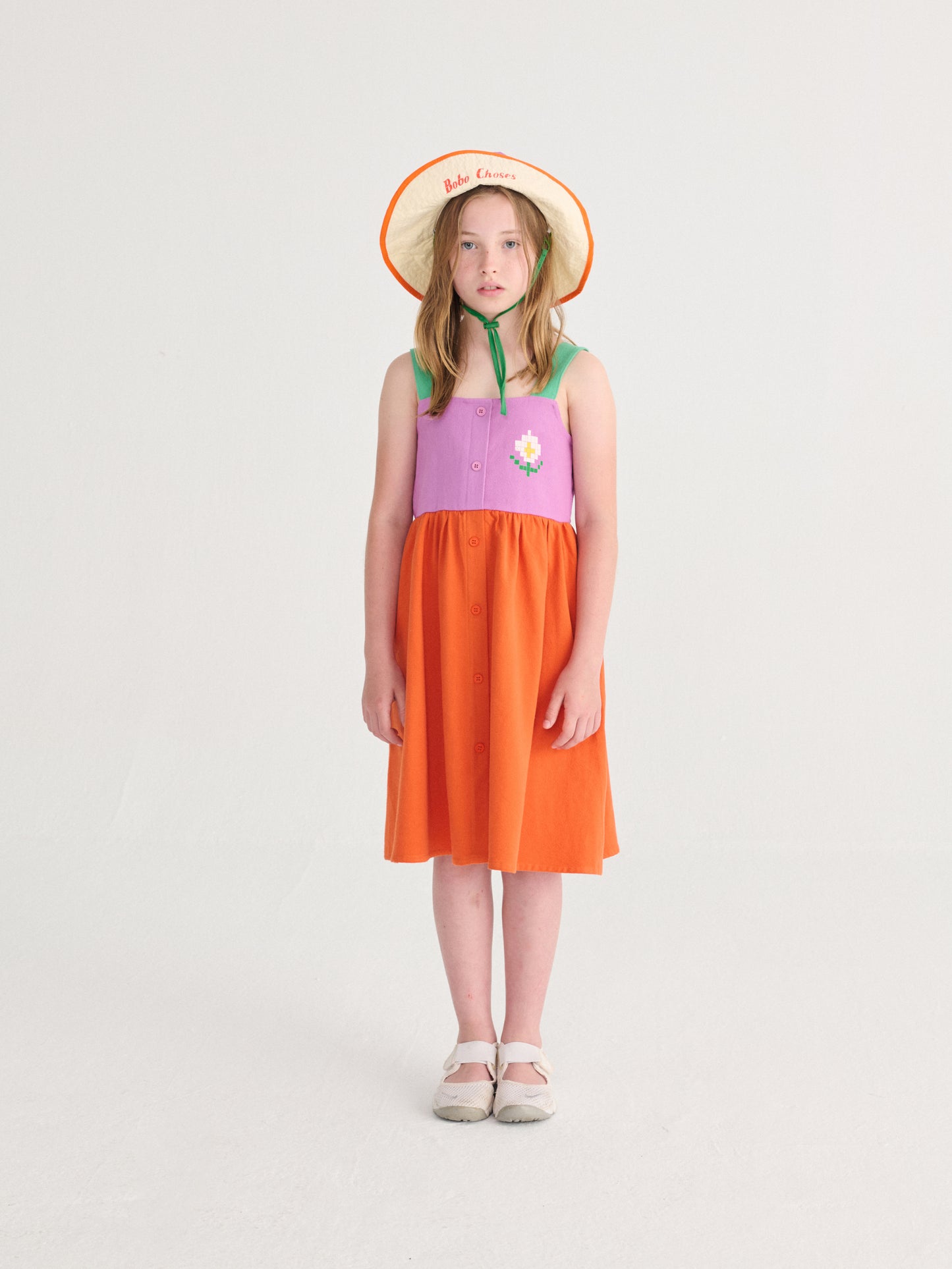 Bobo Choses PIXEL DAISY color block woven dress
